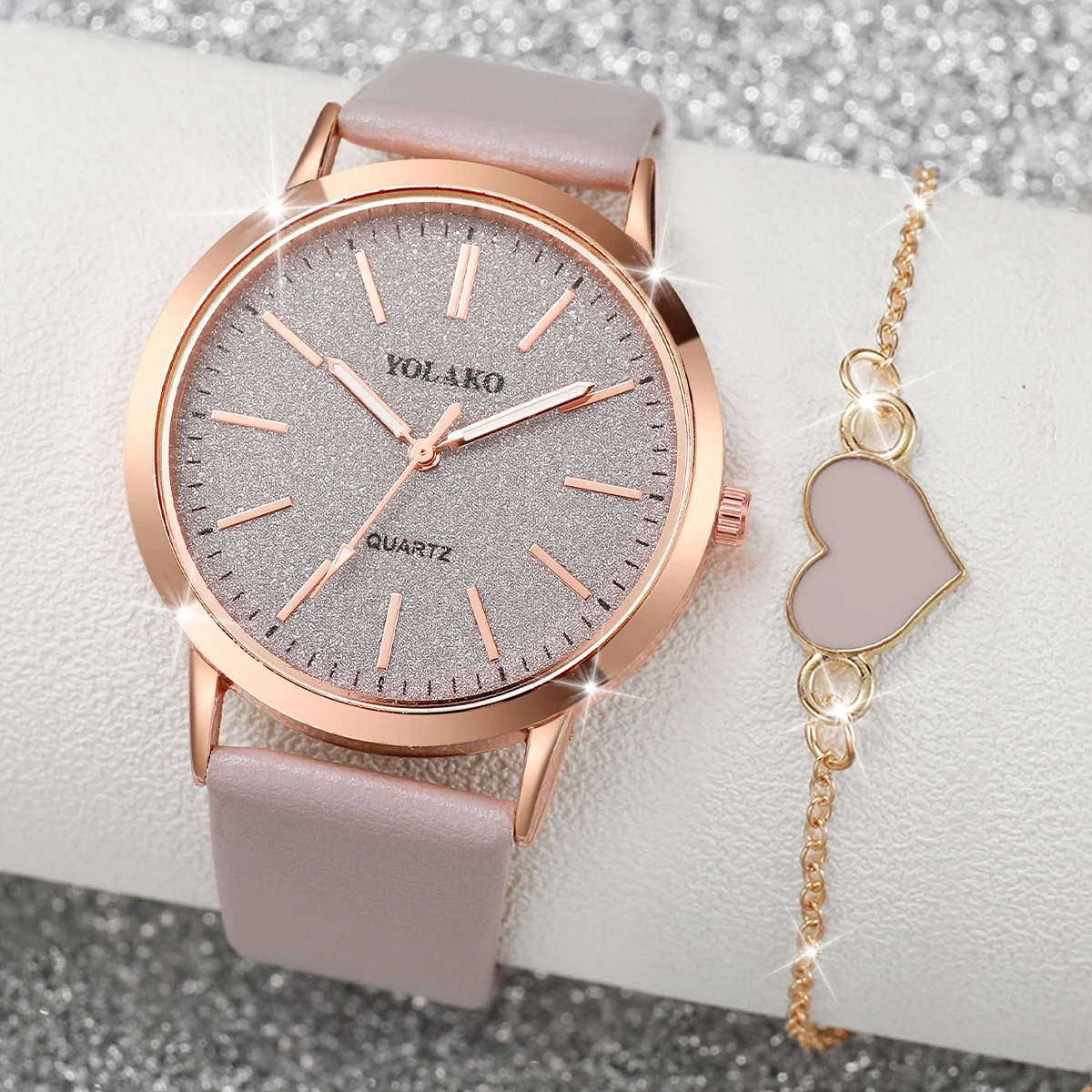 Jewelry Watches For Women - 2PCS/Set Fashion Women Watches Casual Leather