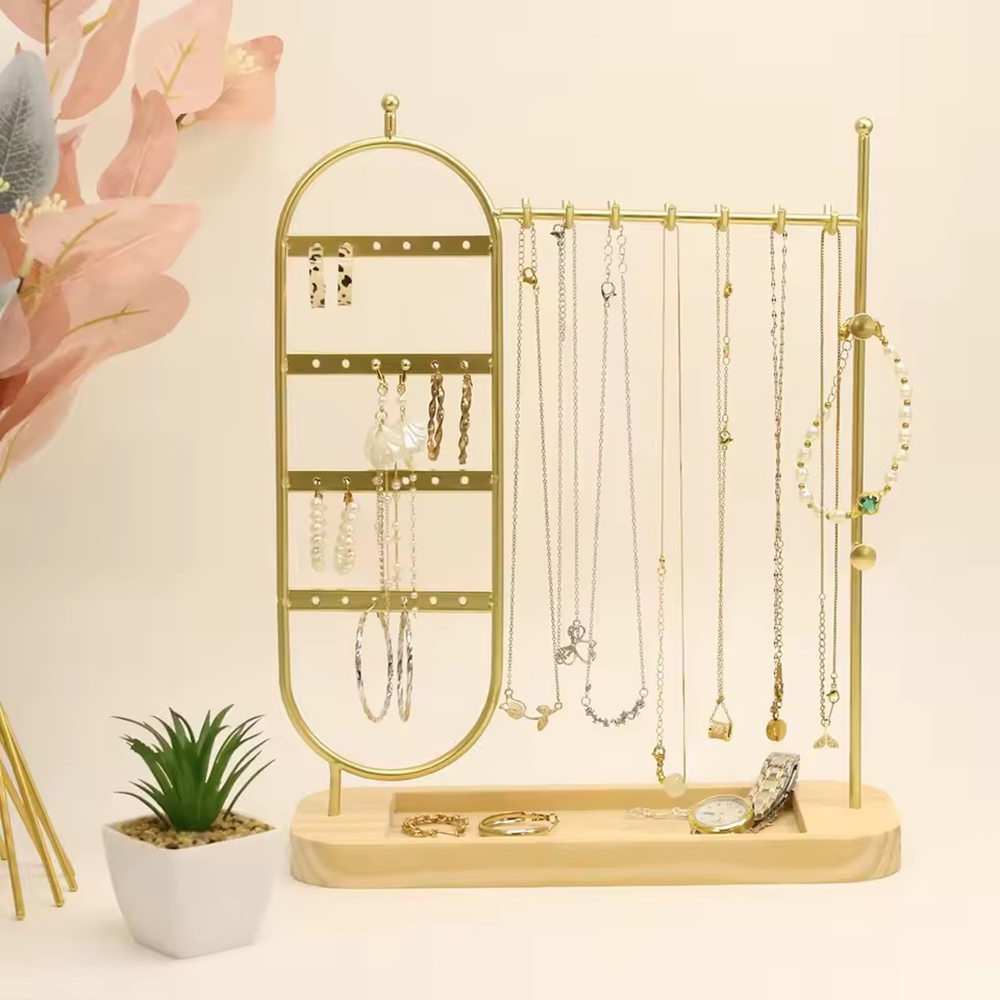 1 desktop solid wood base jewe - Jewelry And Watches Store ulasan dan harga
