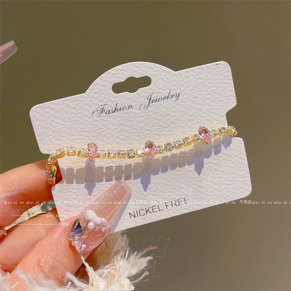 Pink Full Diamand Zircon Brace - Best Jewelry Watches ulasan dan harga