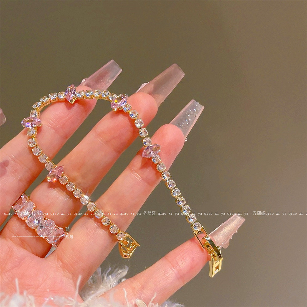 Pink Full Diamand Zircon Brace - Best Jewelry Watches ulasan dan harga