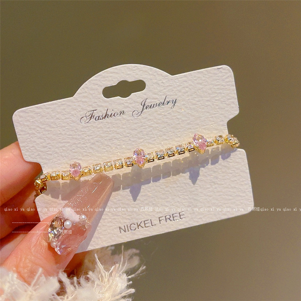 Pink Full Diamand Zircon Brace - Best Jewelry Watches ulasan dan harga