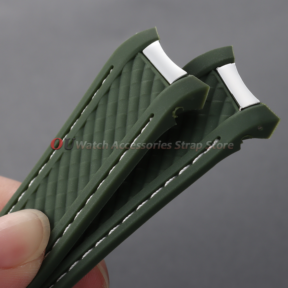 Curved End Silicone Watch Stra - Omega Watch Seamaster ulasan dan harga