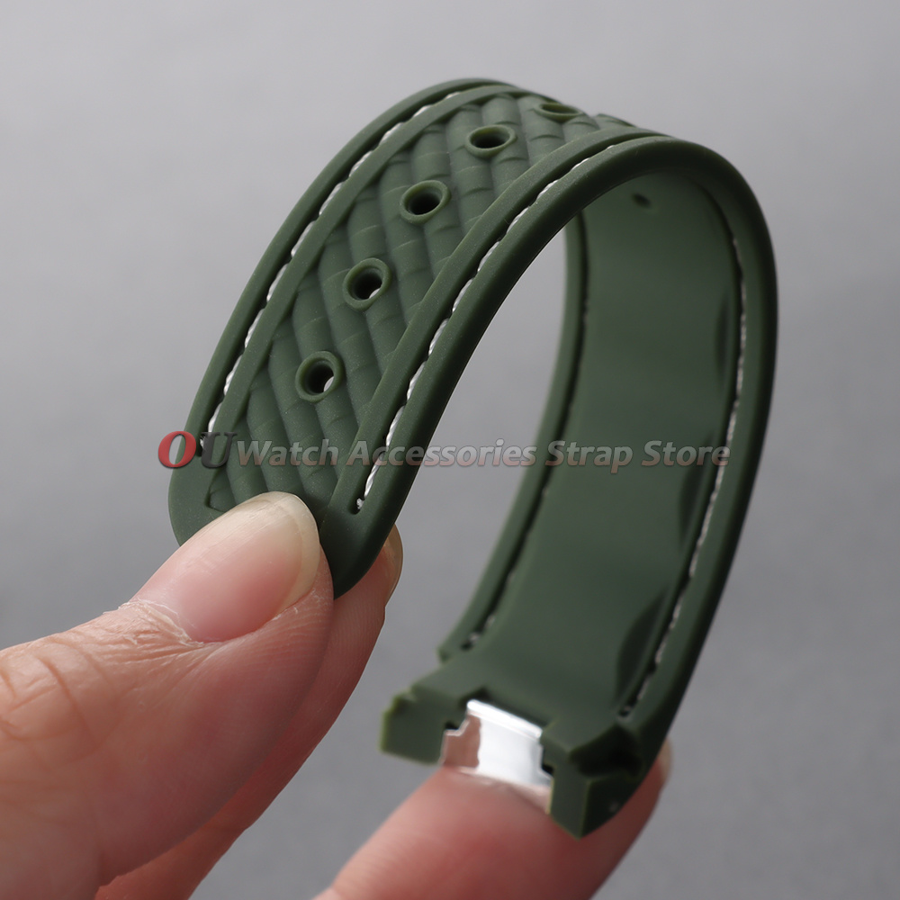 Curved End Silicone Watch Stra - Omega Watch Seamaster ulasan dan harga