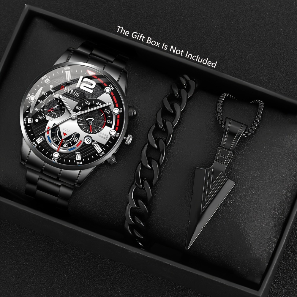 3pcs/set Fashion Men's Watch B - Best Jewelry Watches ulasan dan harga