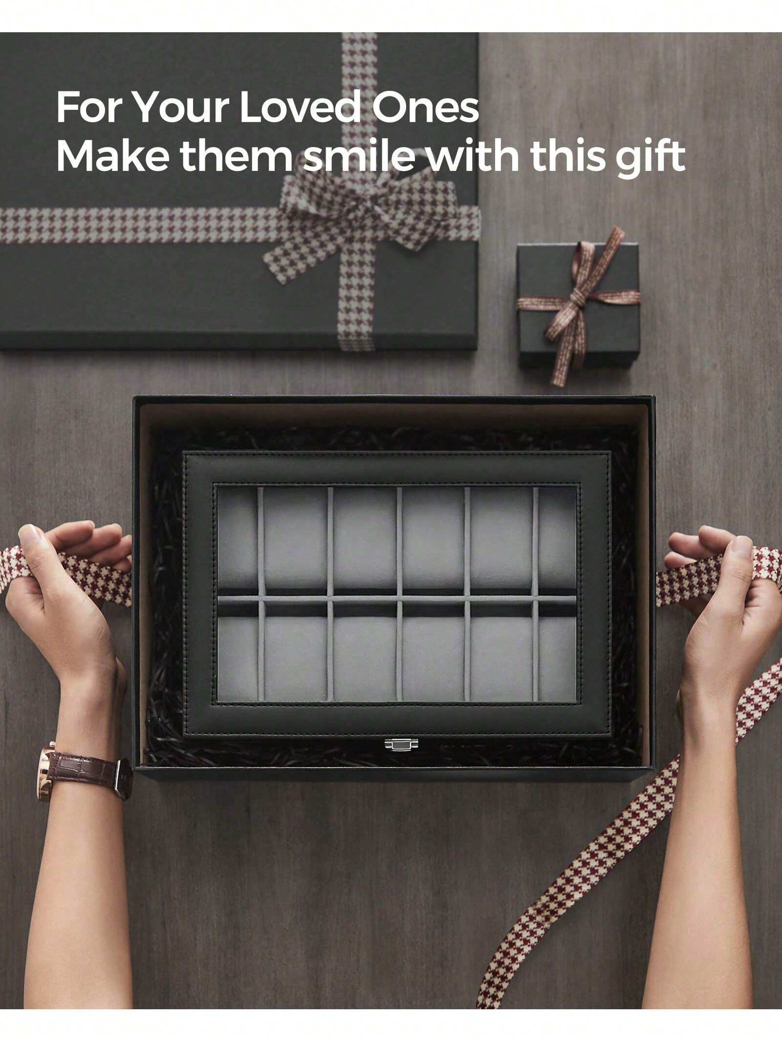 12-Slot Lockable Watch Box wit - Jewels On Watches ulasan dan harga