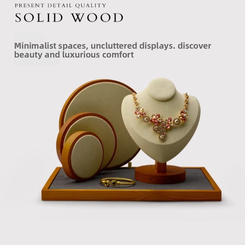 Solid Wood Jewelry Display Tra - Jewelry And Watches Store ulasan dan harga