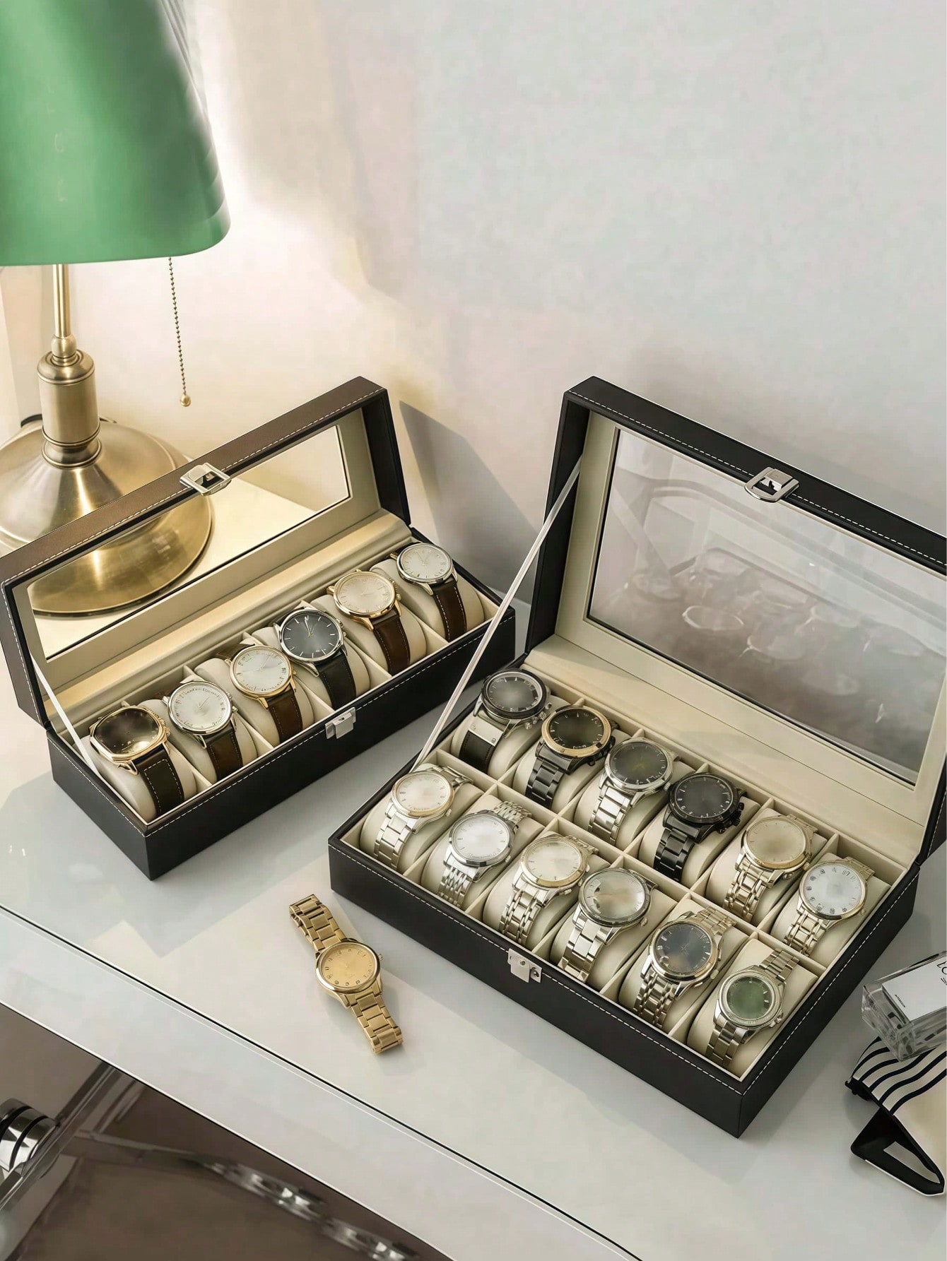Leather Watch Box with Lock, L - Jewels On Watches ulasan dan harga