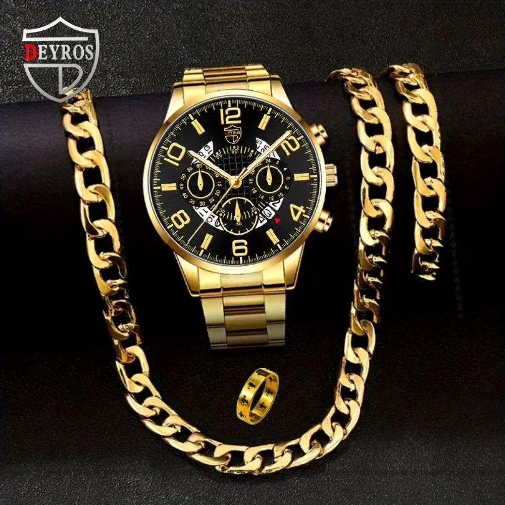 4pcs/set Men's Casual Watch Al - Best Jewelry Watches ulasan dan harga